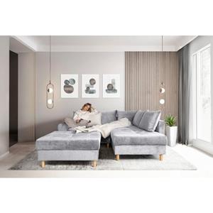 COLLECTION AB Ecksofa "30 Jahre Jubiläums-Modell Reims", Ottomane beidseitig montierbar, inkl. Bettfunktion und Hocker