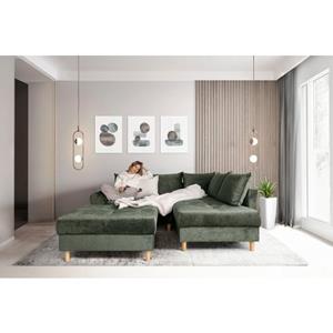 COLLECTION AB Ecksofa "30 Jahre Jubiläums-Modell Reims", Ottomane beidseitig montierbar, inkl. Bettfunktion und Hocker