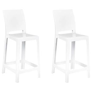 Beliani  WELLINGTON - Barkruk set - Wit - Polycarbonaat