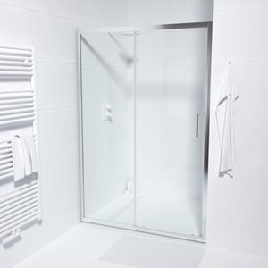 Saniclass ID06 Quick Fit Schuifdeur - 130x190cm - 6mm veiligheidsglas - alu profiel - anti kalk - chroom SAQ6121-130