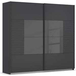 rauch Schwebetürenschrank "Ruga", in moderner Lamellen-Optik, mit Glasauflagen