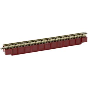 Rokuhan 7297070 Z Liggerbrug 1 spoor Z  rails (met ballastbed) Donkerrood