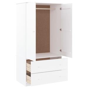 vidaXL Kledingkast ALTA 90x55x170 cm massief grenenhout wit