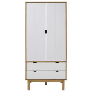 vidaXL Kleiderschrank Kleiderschrank OTTA Braun&Weiß 76,5x53x172 cm Massivholz Kiefer (1-St)