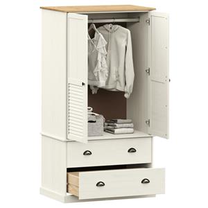 vidaXL Kledingkast VIGO 90x55x170 cm massief grenenhout wit