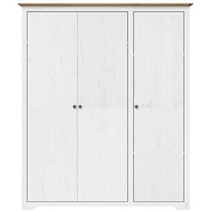 vidaXL Kledingkast BODO 151,5x52x176,5 cm massief grenenhout wit bruin