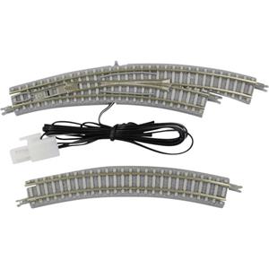 Rokuhan Z  rails (met ballastbed) 7297058 Gebogen wissel, Elektrisch, Rechts 30 ° 195 mm, 220 mm 1 stuk(s)