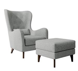NADUVI Collection Fauteuil met hocker Casara bouclé | 