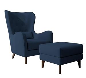 NADUVI Collection Fauteuil met hocker Casara velvet | 