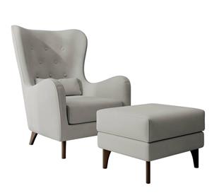 NADUVI Collection Fauteuil met hocker Casara velvet | 