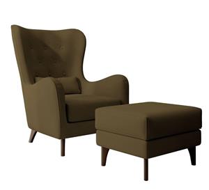 NADUVI Collection Fauteuil met hocker Casara velvet | 