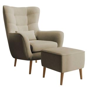 NADUVI Collection Fauteuil met hocker Verdiro velvet | 