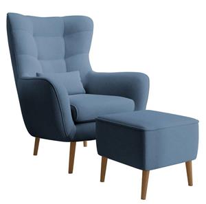 NADUVI Collection Fauteuil met hocker Verdiro velvet | 