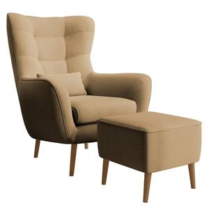 NADUVI Collection Fauteuil met hocker Verdiro velvet | 