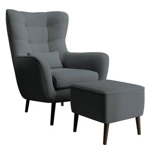 NADUVI Collection Fauteuil met hocker Verdiro velvet | 