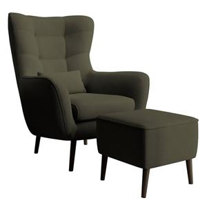 NADUVI Collection Fauteuil met hocker Verdiro velvet | 