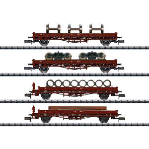 MiniTrix T18707 Laagboordwagen van de DB, MHI 3-delige set