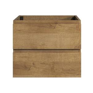 Badplaats Wastafel Onderkast Angela 60 x 48 cm - Eiken - Hangend Wastafelmeubel Met Lades