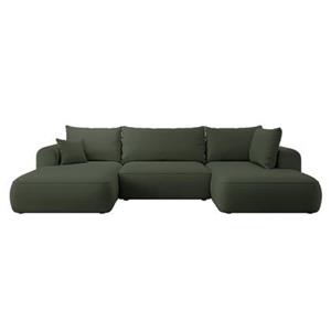 NADUVI Collection U-bank Philipa rechts velvet met slaapfunctie | 