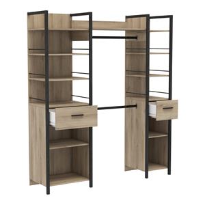 Young Furniture Open kledingkast Riga 179 cm breed eiken met zwart