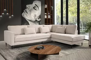 WOONENZO Hoekbank Parma - beige - rechts