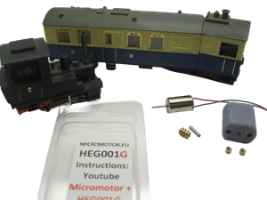 micromotor HEG001G motor ombouwset voor Egger Bahn / Jouef  H0e