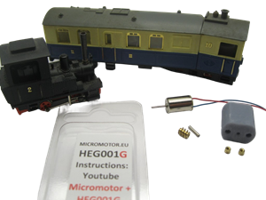 Crazytoys micromotor HEG001G motor ombouwset voor Egger Bahn / Jouef  H0e