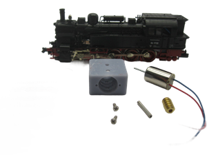 Crazytoys micromotor nf023G N ombouwkit voor Fleischmann BR 94 (DB DR DRG), ÖBB 694, KPEV T16.1, FS 897
