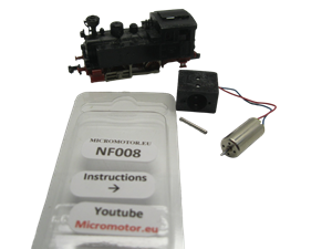 Crazytoys micromotor NF008G N ombouwkit voor Fleischmann Lok 7