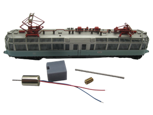 Crazytoys micromotor NF038G motor ombouwset voor fleischmann ET 91, BR 491, Gläserne Zug