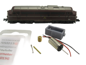Crazytoys micromotor NM015G motor ombouwset voor Minitrix Nohab