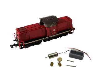 Crazytoys micromotor NM024C motor ombouwset voor Minitrix V100 , BR212, ÖBB Rh 2048, BR 714, EVB 410, u.a.