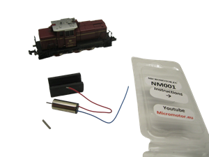 Crazytoys micromotor NM001G N ombouwkit voor mintrix V 60, BR 261, SNCB BR 260