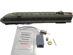 Crazytoys micromotor NLM01C motor ombouwset voor Lima 123902, 123903, 163903 Single motor bogie version