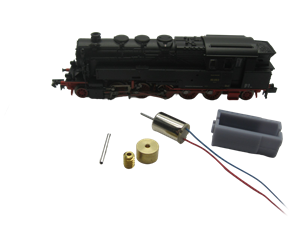 Crazytoys micromotor NA016C motor ombouwset voor Arnold / Hornby BR 95
