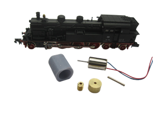 Crazytoys micromotor NA009C motor ombouwset voor Arnold DB DR DRG BR 78, SNCF 232 TC, KPEV T 18