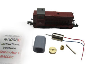 Crazytoys micromotor NA008C motor ombouwset voor Arnold V45 , SNCF Y 9200, SNCF Y 51115, SNCF Y 7530, BR D 2895