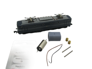 Crazytoys micromotor NA004G motor ombouwset voor Arnold NS 1300, SNCF CC 7000, DB E03, BR 220.1, FP 9, Re 4/4 (old model)