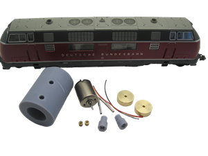 Crazytoys micromotor HR003C motor ombouwset voor Roco BR 103, BR 215, BR 220, BR 601, u.a.