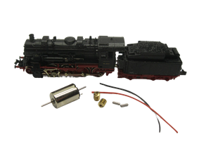 Crazytoys micromotor NF040G motor ombouwset voor fleischmann BR 56, K.P.E.V. G8.2