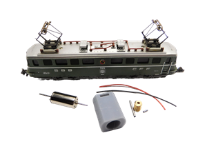 Crazytoys micromotor NM038G  N motor ombouwset voor Minitrix Ae 6/6 (Oud)