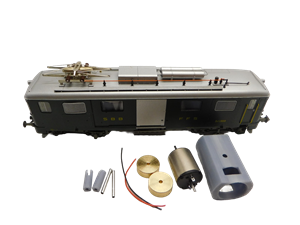 Crazytoys micromotor HR019C motor ombouwset voor Roco SBB De 4/4, Fe 4/4, DB ET 85, ET 90, BR 485 u.a.