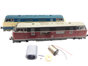 Crazytoys micromotor HP001F  motor ombouwset voor Piko BR 101, BR 103, BR 110, BR 111, BR 112, BR 118, u.a.