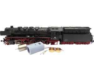 Crazytoys micromotor HR033F motor ombouwset voor Roco BR 43, BR 44, SNCF 150X  Modelle mit Silberen Rädern