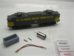 Crazytoys micromotor NS001 motor ombouwset voor Startrain NS001 NS 1300, SNCF CC 7100, Renfe Alsthom 276