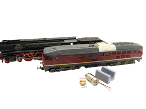 Crazytoys micromotor HP004G motor ombouwset voor Piko BR 01, BR 03, BR 41, V300, BR 130/132/232/Ludmilla oud (DDR Producties)