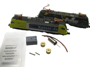 Crazytoys micromotor NH001F motor ombouwset voor Hobbytrain 10105, 219670-219672, 219674-219675, u.a.