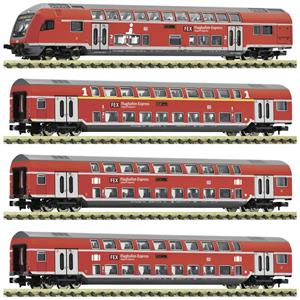 Fleischmann 881916 N 4er-Set Doppelstockwagen „FEX“ der DB-AG