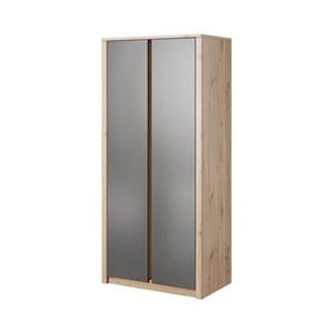meubella Kledingkast Melody - Grijs - Eiken - 90 cm