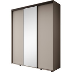 Meubella Kledingkast Delos 3 - Beige - 200 cm - Met spiegel